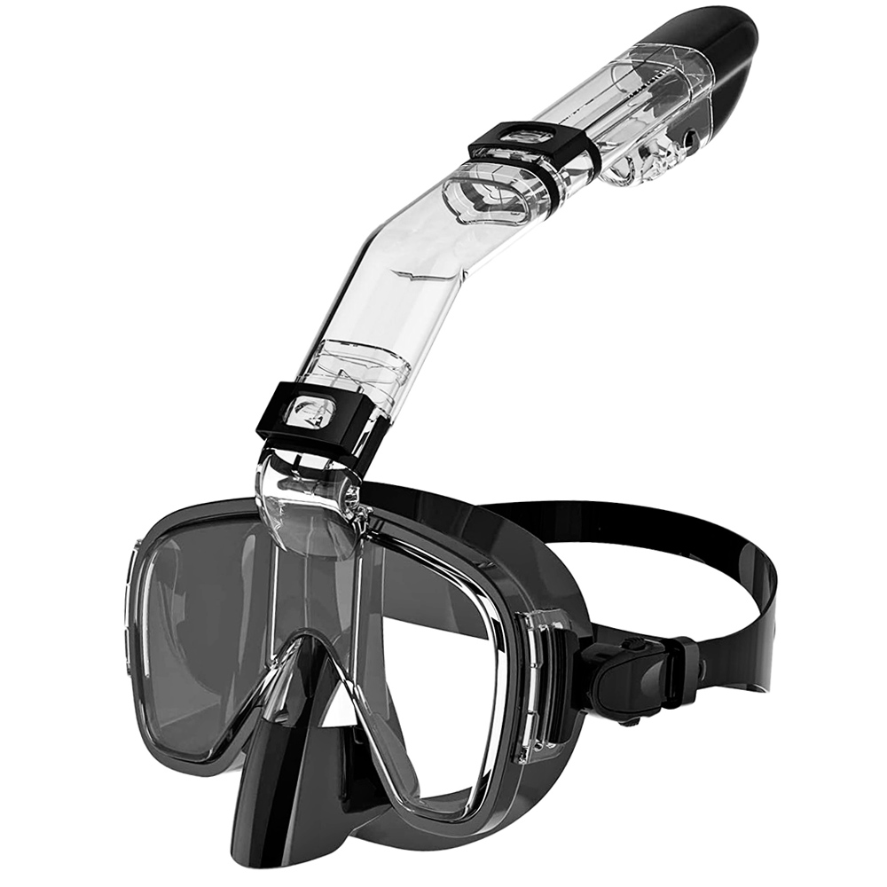 Freediving Mask Set - Diving Masks Foldable Anti-Fog Snorkel Mask