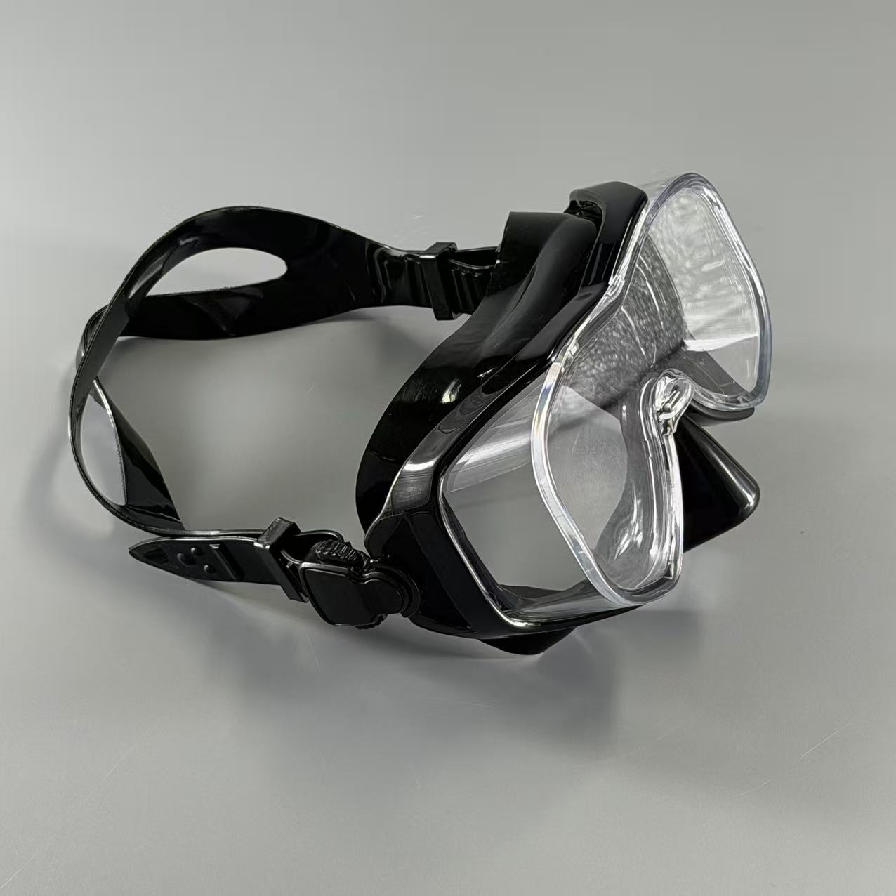 Freediving Mask Set - Large-Frame Diving Mask, with Three-Way Lenses,