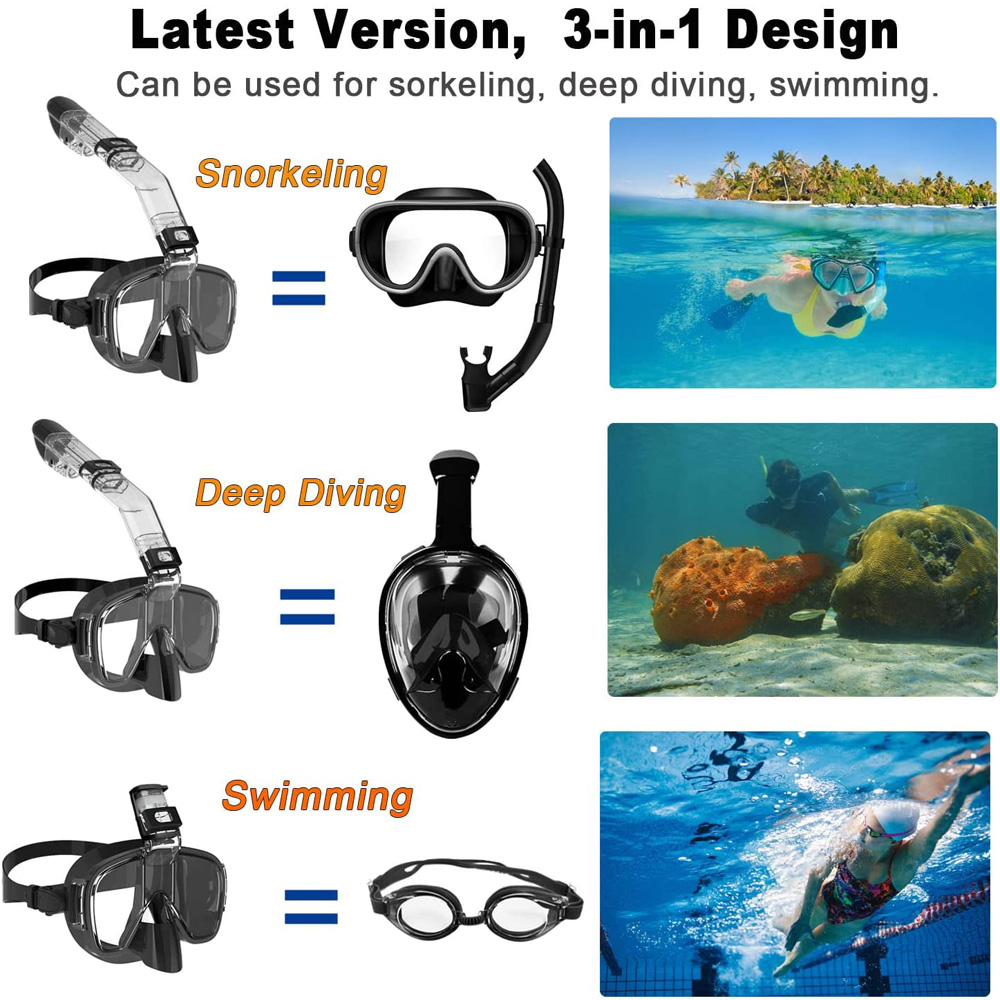 Diving Masks Foldable Anti-Fog - Freediving Mask Set ulasan dan harga